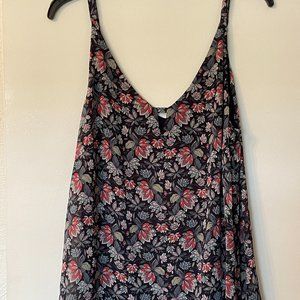 Cabi Spaghetti Strap Top Navy Floral M